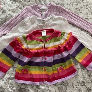Toddler Girls Cardigan Sweaters Lot of 3